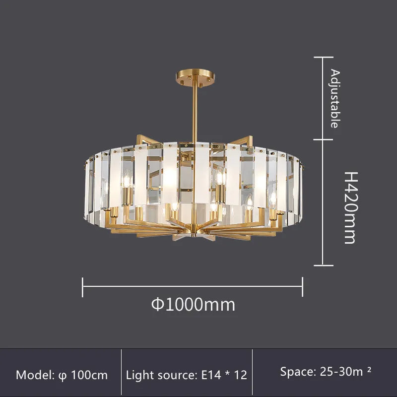 Modern Luxury K9 Crystal Chandelier For Living Room LED Pendant Light Hotel Restaurant Ceiling Hanging Lamp Suspension Luminaire
