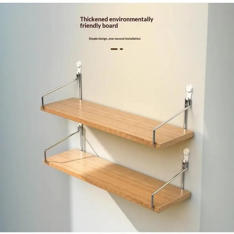 Floating Shelves For Wall Bookshelves No-Punch Wall Mounted Wood Shelf For Living Room Bathroom Bedroom Kitchen Home Decor