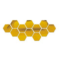 Hexagon Mirror Stickers 12PCS Self-adhesive Mini Wall Decals Solid Home Bedroom Art Decoration Gold Silver Black Red Removable