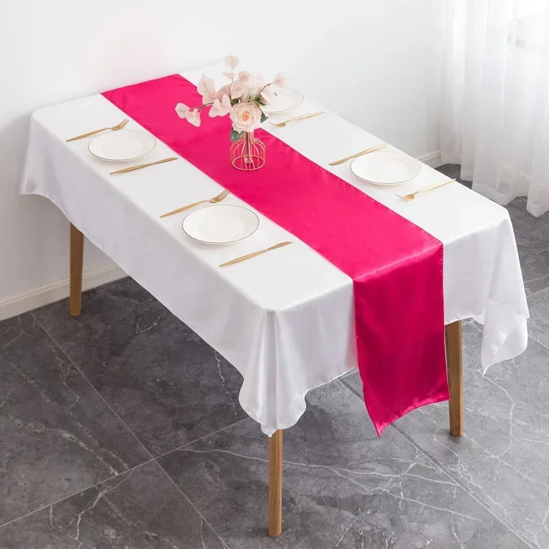 Satin Table Runner Wedding Decoration For Modern Birthday Party Hotel Show Banquet Luxury Design Nice Pattern Wholesale