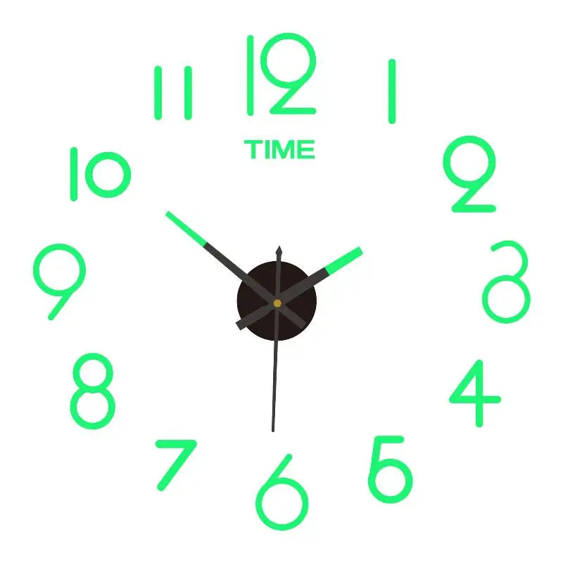 Luminous DIY Wall Clock Glow In The Dark Silent Non Ticking Perfect For Home Office Wall Decor