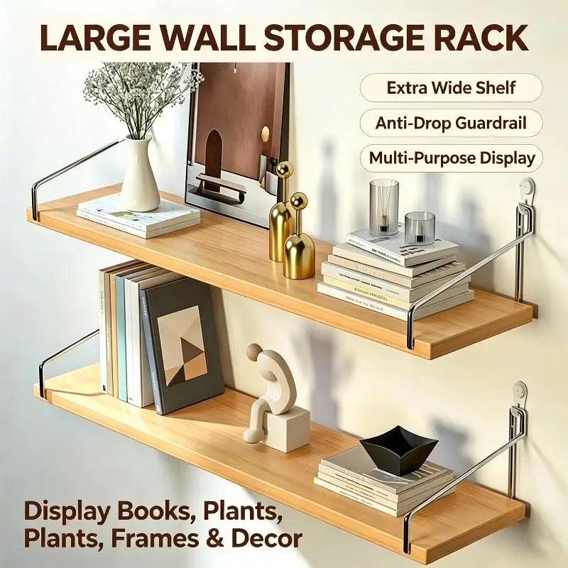 Floating Shelves For Wall Bookshelves No-Punch Wall Mounted Wood Shelf For Living Room Bathroom Bedroom Kitchen Home Decor