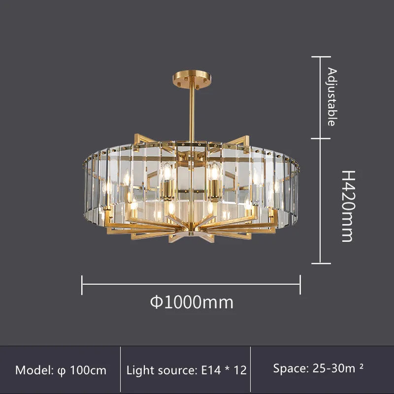 Modern Luxury K9 Crystal Chandelier For Living Room LED Pendant Light Hotel Restaurant Ceiling Hanging Lamp Suspension Luminaire