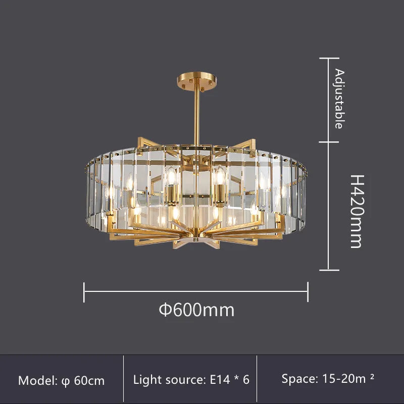 Modern Luxury K9 Crystal Chandelier For Living Room LED Pendant Light Hotel Restaurant Ceiling Hanging Lamp Suspension Luminaire
