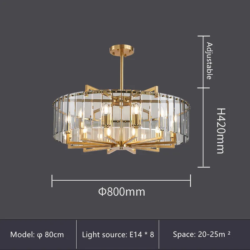 Modern Luxury K9 Crystal Chandelier For Living Room LED Pendant Light Hotel Restaurant Ceiling Hanging Lamp Suspension Luminaire