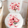 Floral Toilet Sticker Waterproof Bathroom Wall Sticker Toilet Lid Sticker Self-Adhesive Removable Decals Home Decor