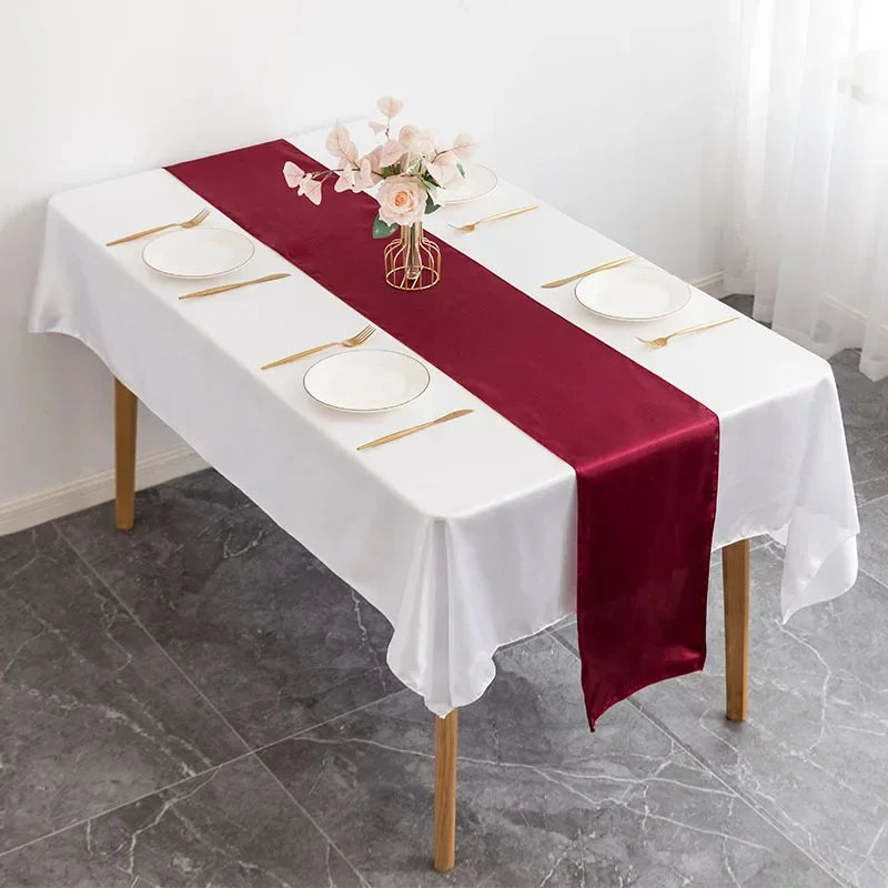 Satin Table Runner Wedding Decoration For Modern Birthday Party Hotel Show Banquet Luxury Design Nice Pattern Wholesale