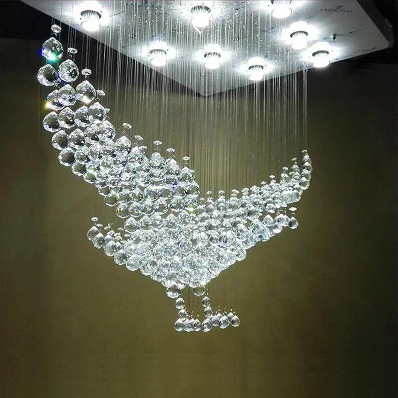 New Design Eagles Pendant Light Modern Lighting Lusters Luxury Living Room Crystal Chandeliers For Villa Lobby Hotel Engineering