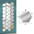 1/50pcs Hexagonal Acrylic Mirror Wall Sticker Mini Mirror Solid Paster Self-adhesive Gold Silver Decals Home Bedroom Art Decor