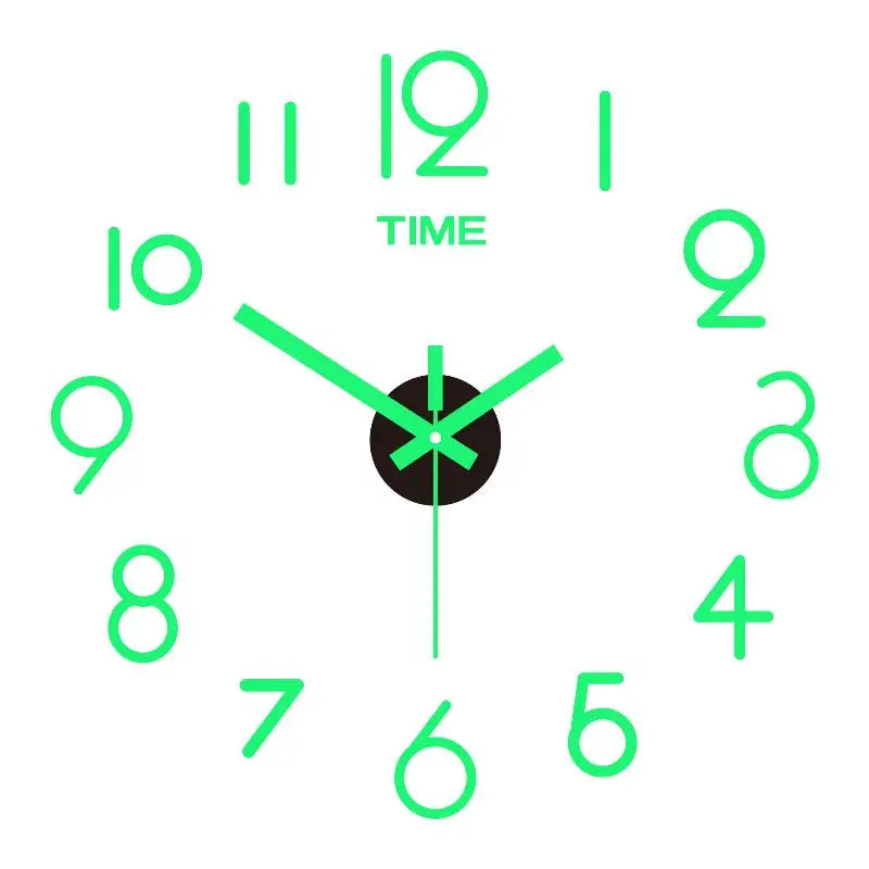 Luminous DIY Wall Clock Glow In The Dark Silent Non Ticking Perfect For Home Office Wall Decor