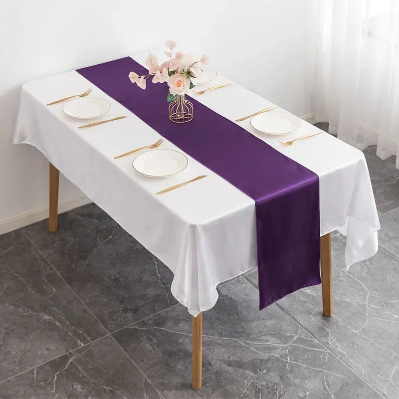 Satin Table Runner Wedding Decoration For Modern Birthday Party Hotel Show Banquet Luxury Design Nice Pattern Wholesale