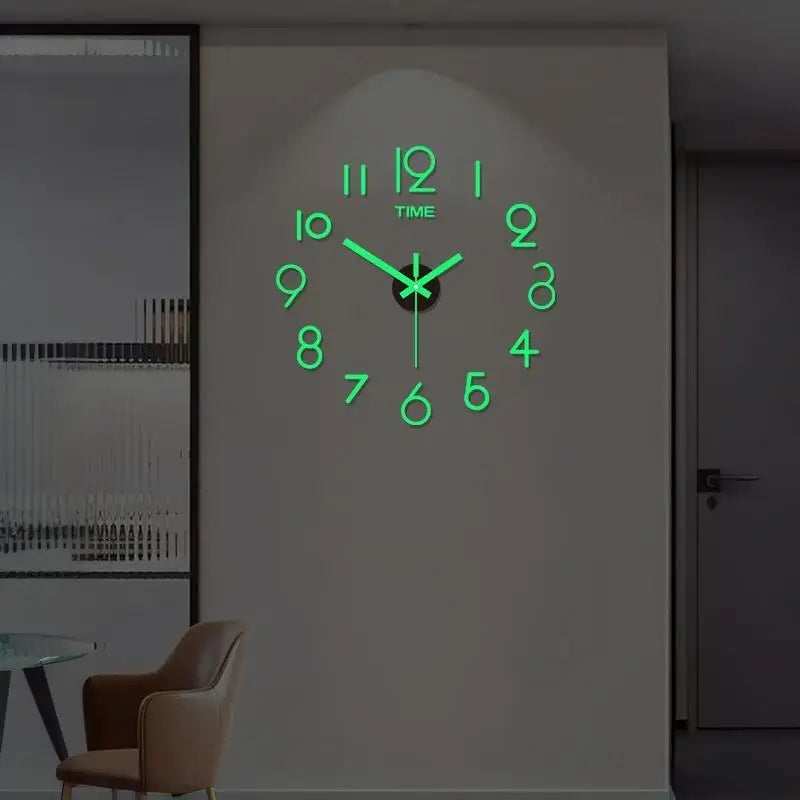 Luminous DIY Wall Clock Glow In The Dark Silent Non Ticking Perfect For Home Office Wall Decor