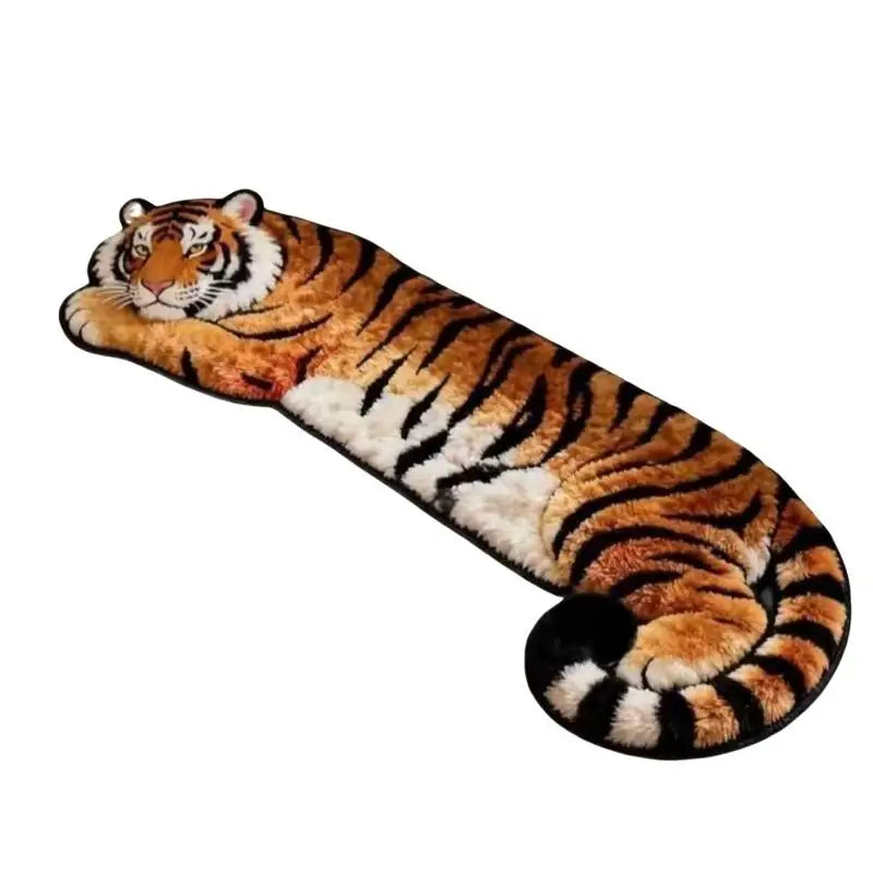 Soft Fluffy Tiger Shaped Area Rug Thick Plush Non Slip Backing Perfect For Bedroom Living Room Home Decor